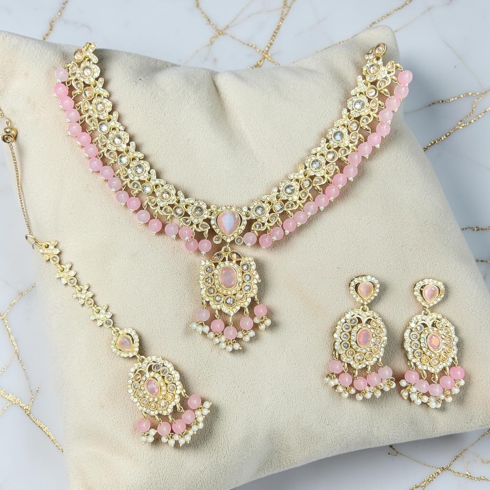 Luxury Crystal Bridal Necklace Set with Pendant Drop, Earrings & Tikka | Wedding Jewellery Set for Women | Pakistani & Indian Bridal Accessories - Image 20