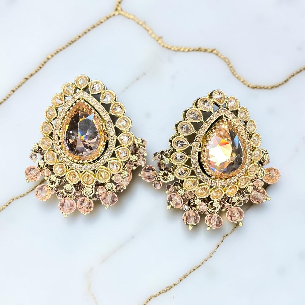 Luxury Antique Large Stud Crystal Earrings | 14 Colours Available - Image 11