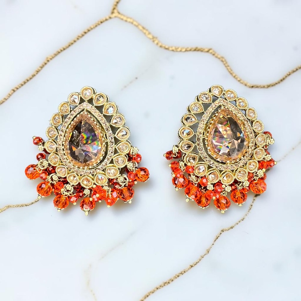 Luxury Antique Large Stud Crystal Earrings | 14 Colours Available - Image 7