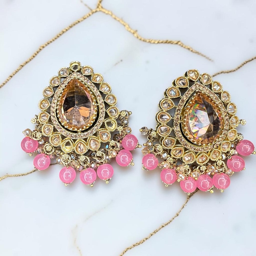 Luxury Antique Large Stud Crystal Earrings | 14 Colours Available - Image 6