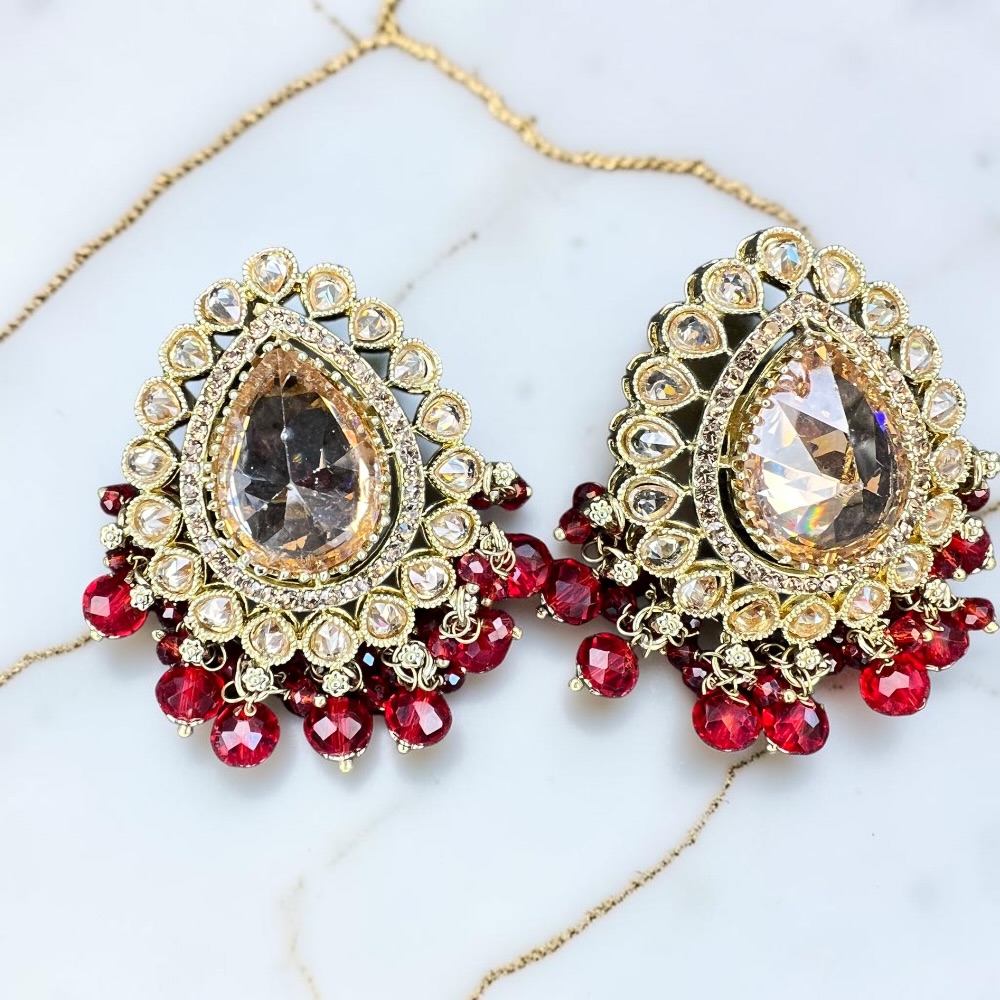 Luxury Antique Large Stud Crystal Earrings | 14 Colours Available - Image 5