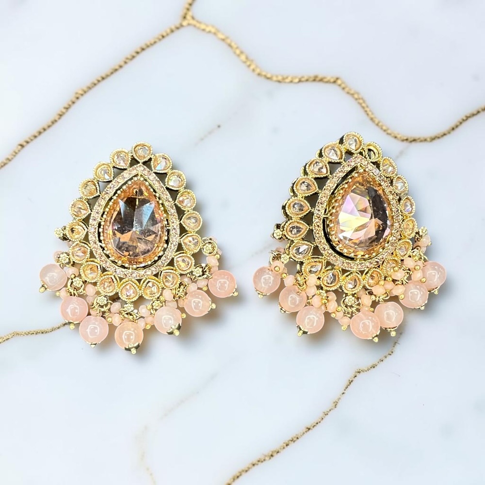 Luxury Antique Large Stud Crystal Earrings | 14 Colours Available - Image 3
