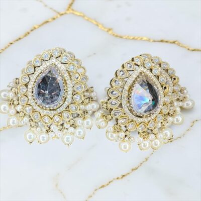 Luxury Antique Large Stud Crystal Earrings | 14 Colours Available