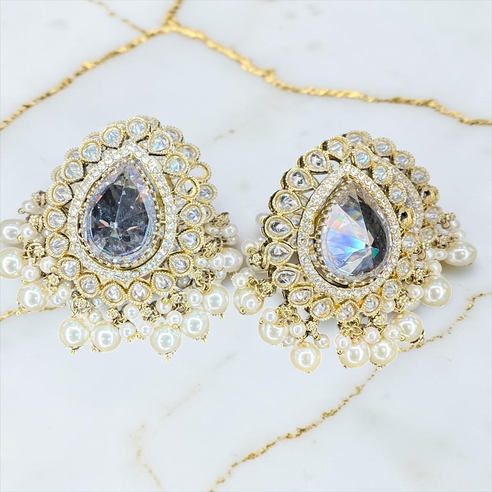 Luxury Antique Large Stud Crystal Earrings | 14 Colours Available