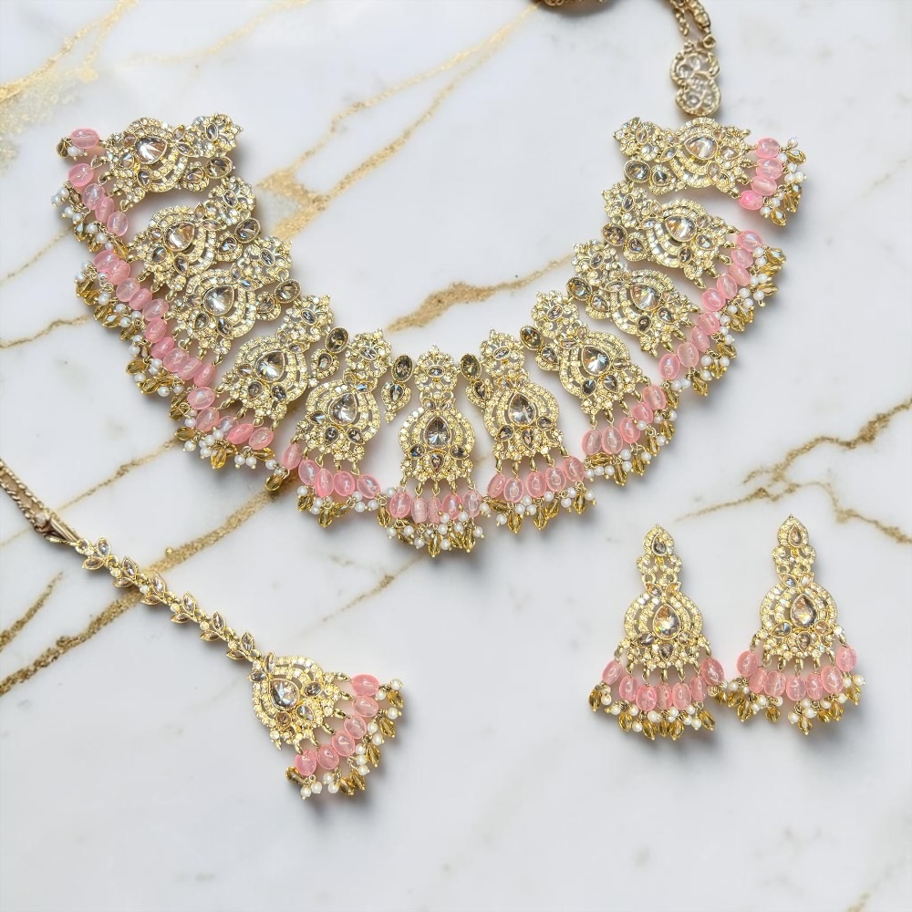 Necklace Set with Earrings and Tikka Pakistani Indian Wedding Jewellery Set Traditional Jewellery - Image 16