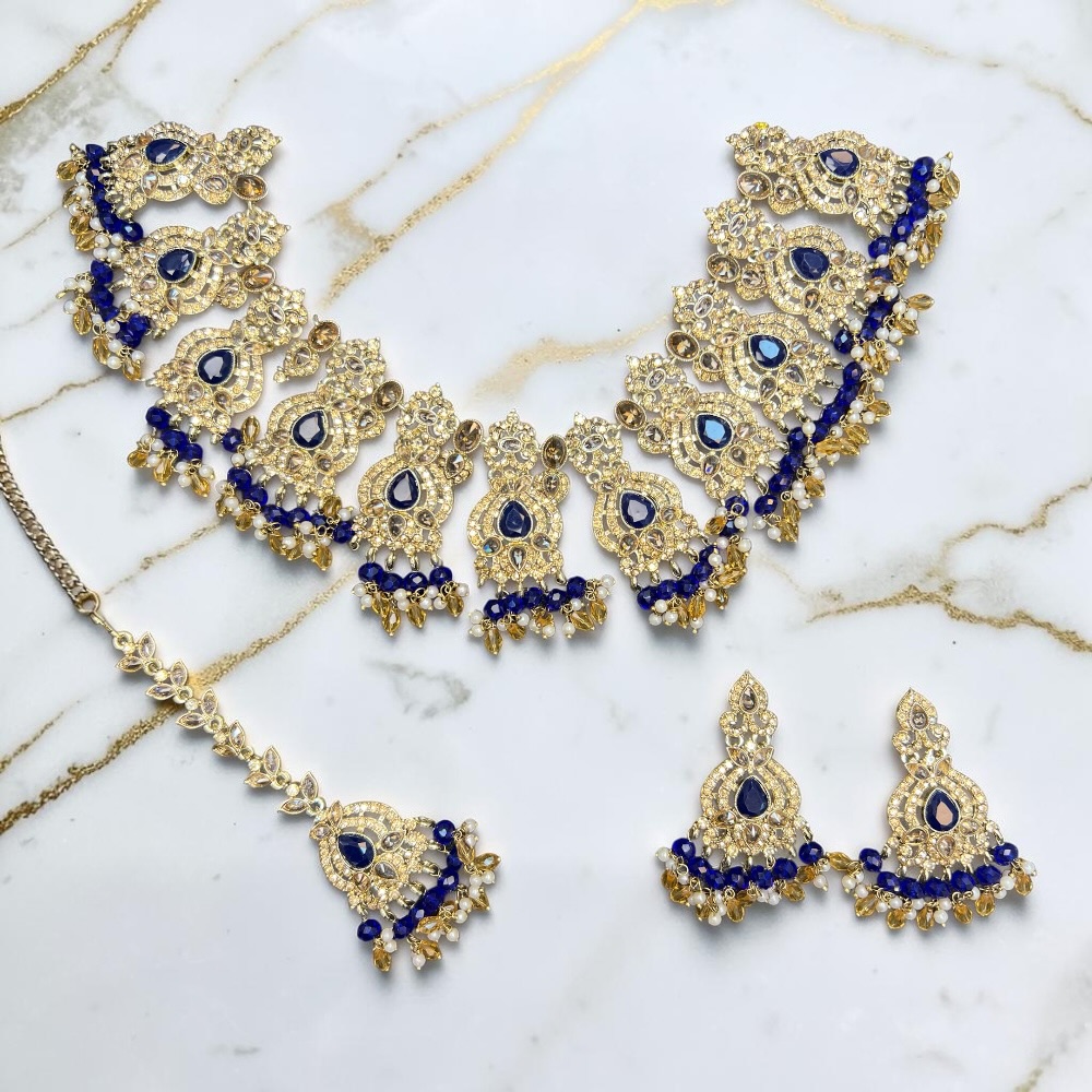 Necklace Set with Earrings and Tikka Pakistani Indian Wedding Jewellery Set Traditional Jewellery - Image 10