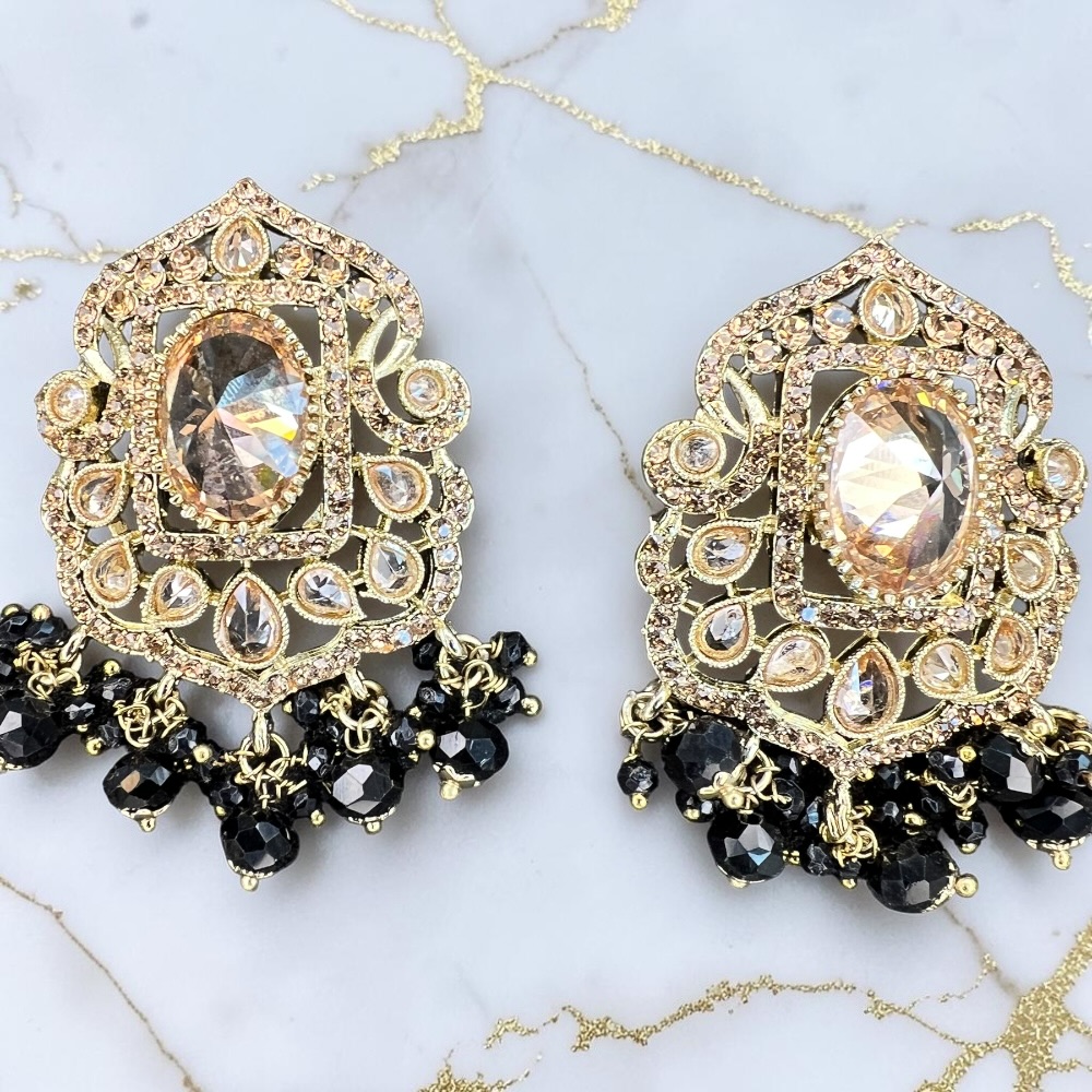 Stud Earrings for Women Antique Crystal Statement Bridal Wedding Ethnic Jewellery - Image 13