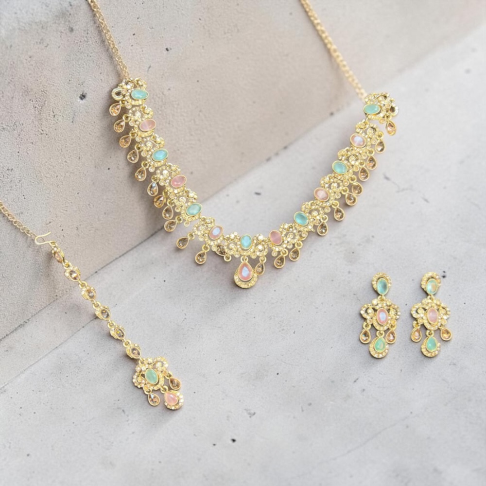 Necklace Set for Women with Earrings and Tikka – Traditional Indian & Pakistani Jewellery - Image 11