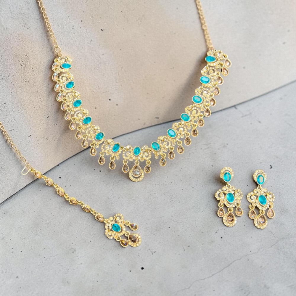 Necklace Set for Women with Earrings and Tikka – Traditional Indian & Pakistani Jewellery - Image 2