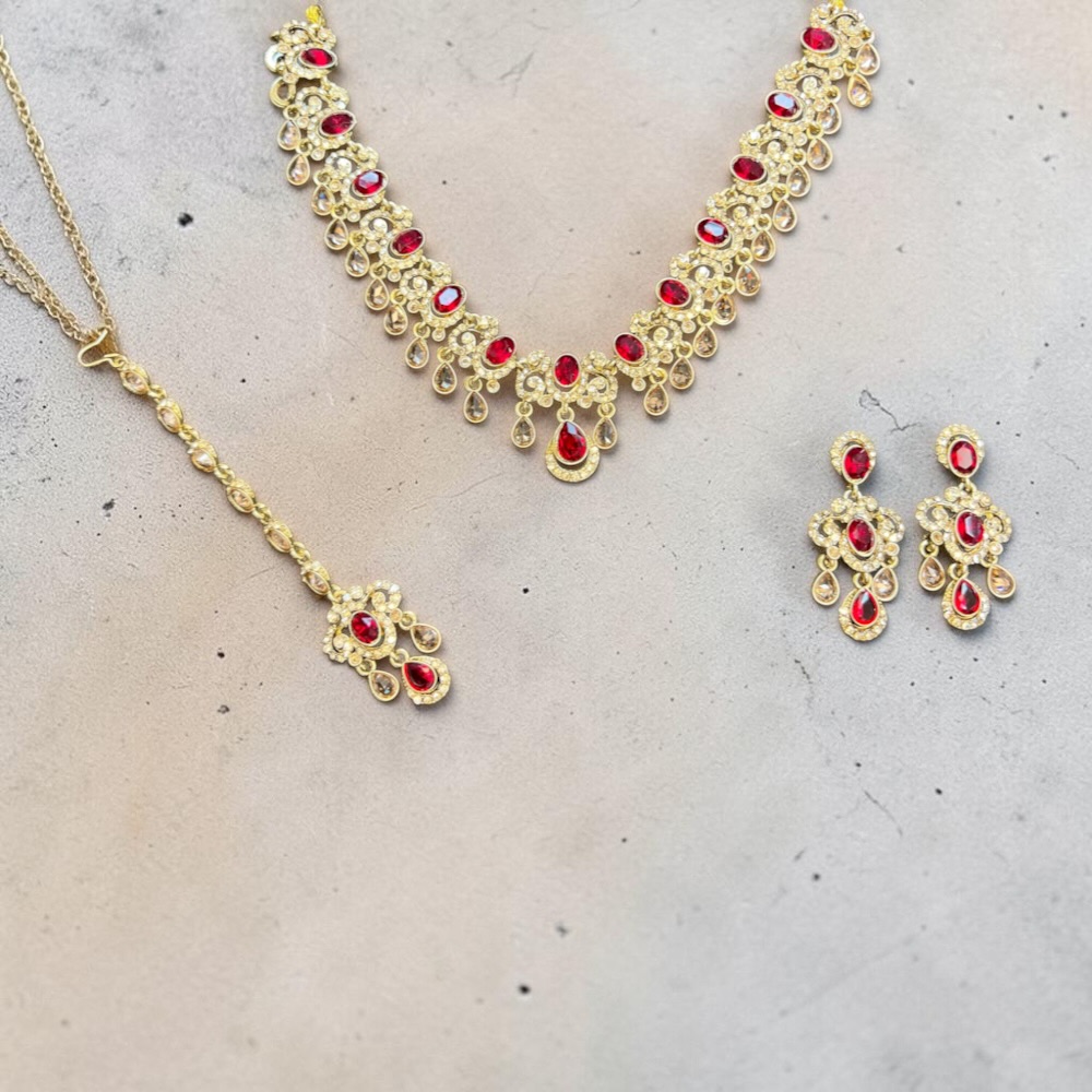 Necklace Set for Women with Earrings and Tikka – Traditional Indian & Pakistani Jewellery - Image 13