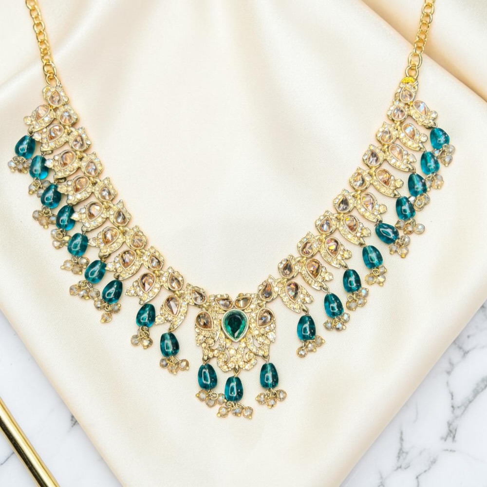 Luxury Floral Necklace Set with Earrings & Tikka | Choker Style Jewellery - Image 4